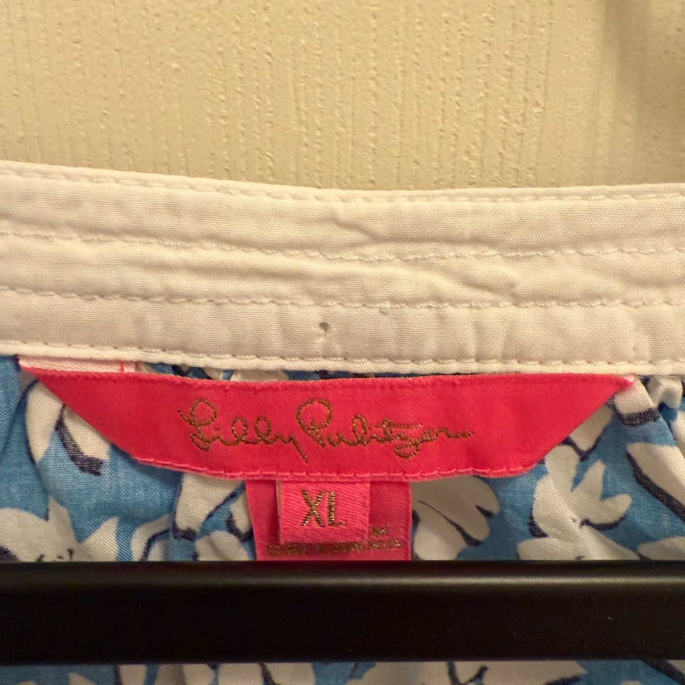 Lilly Pulitzer Camryn lunar blue palm beach petals tunic size XL worn once - Picture 7 of 7
